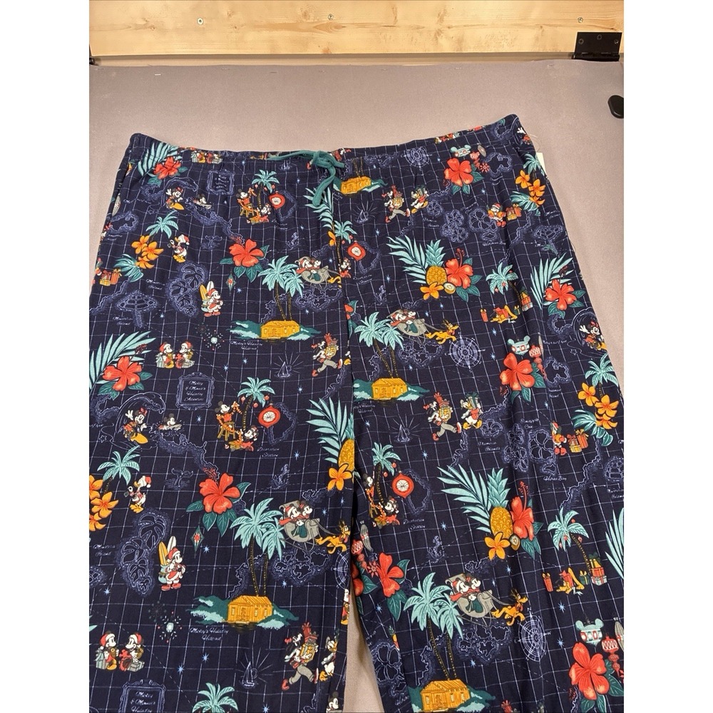 New Tommy Bahama Men Fleece Lounge Pajama Pants Xmas Palm Trees Santa 2XL Tall